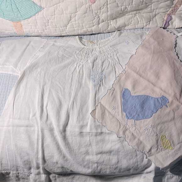 Vintage Handmade infant 2pc set- Dress and Bib - Picture 1 of 5